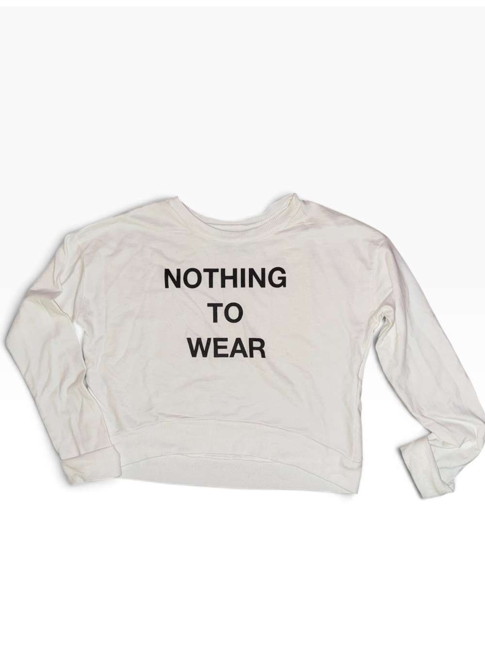 Girls’ So Nikki boutique brand soft cropped sweatshirt “NOTHING TO WEAR” 16 NWOT
